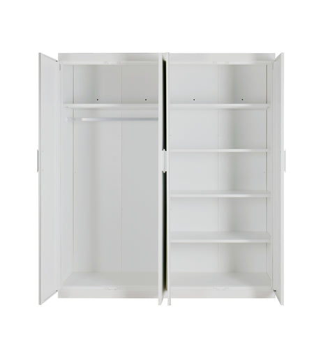 Elegant 4-Door White Gloss Wardrobe