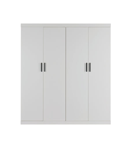Elegant White Gloss 4-Door Wardrobe with Storage