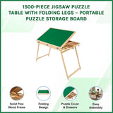 Jigsaw puzzle table folded for storage