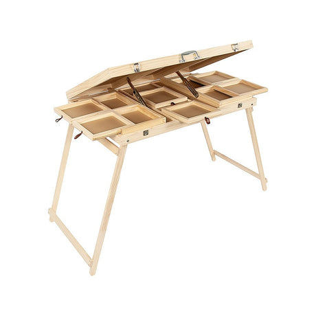 Jigsaw puzzle table in use