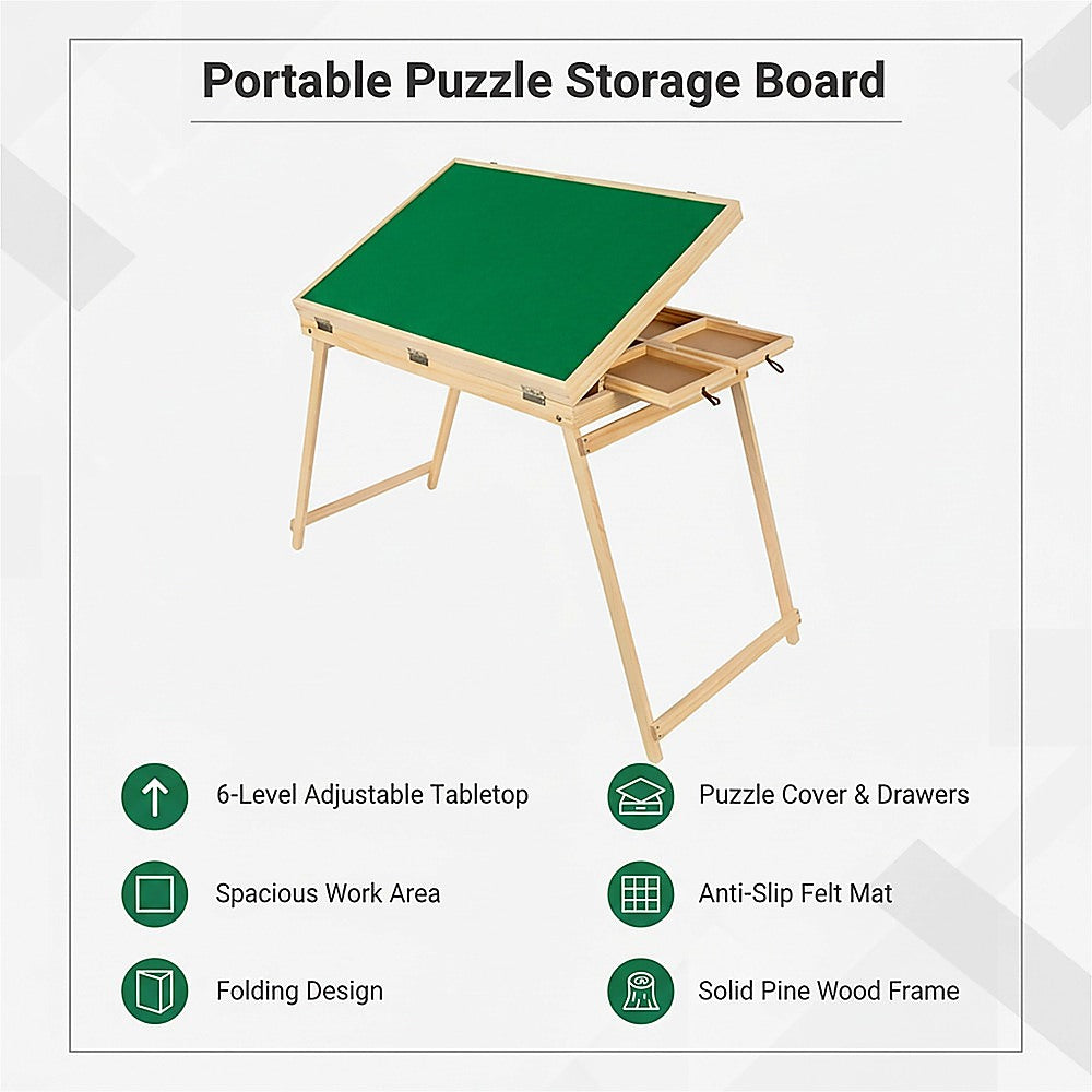 Jigsaw puzzle table adjustable angle
