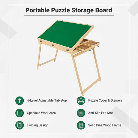 Jigsaw puzzle table adjustable angle