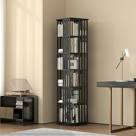 Glenelg 6 Tier Rotating Bookshelf, Black
