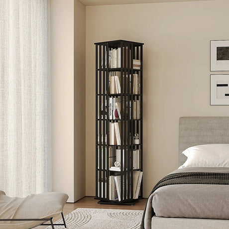 Glenelg 6 Tier Rotating Bookshelf, Black