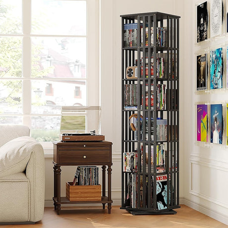 Glenelg 6 Tier Rotating Bookshelf, Black