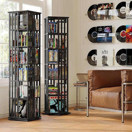 Glenelg 6 Tier Rotating Bookshelf, Black
