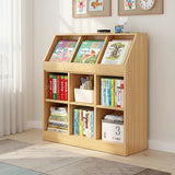 Light oak slanted top bookcase with open shelves