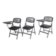 Nannup black folding lecture chair with writing tablet