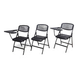Nannup black folding lecture chair with writing tablet