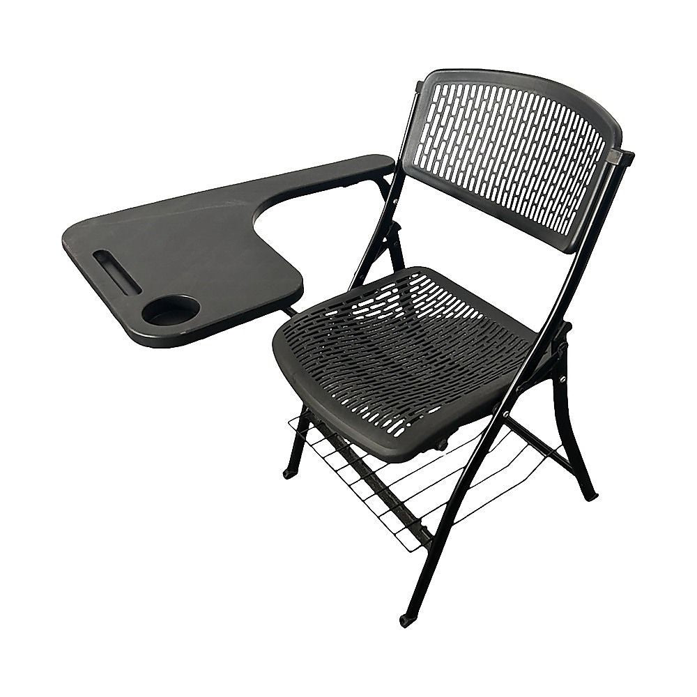 Nannup Folding Lecture Chair with Tablet, Black 3pcs