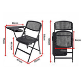 Nannup Folding Lecture Chair with Tablet, Black 3pcs