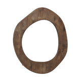Mid Century Asymmetric Wood Framed Wall Mirror 54x65cm
