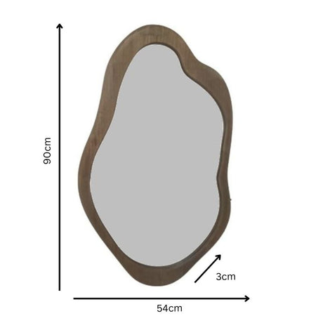Mid-Century Asymmetric Wall Mirror 54x90cm