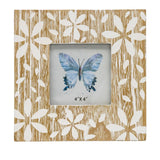 Flowers Design Decorative Photo Frame — Distressed Finish, MDF with Glass Front — Allure Home Collections