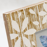 Flowers Design Decorative Photo Frame — Distressed Finish, MDF with Glass Front — Allure Home Collections