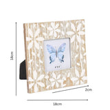 Flowers Design Decorative Photo Frame — Distressed Finish, MDF with Glass Front — Allure Home Collections