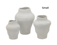 Set of four white ceramic vases in a minimalist Nordic shape, 23 cm tall with a rounded body