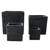 Quobba Terrazzo Concrete Planter, Black Square, Set of 4