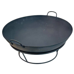 Yankalilla black metal BBQ outdoor fire pit 65cm for garden and patio heating