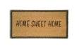 Atherton Home Sweet Home coir door mat in black on natural at a front entrance, 90 by 45cm