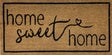 Atherton Home Sweet Home coir door mat in black on natural at a home entryway, 90 by 45cm