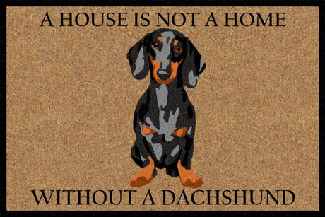 Coir doormat with dachshund design