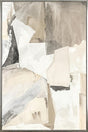 Framed mountain landscape wall art, 80 x 120 cm, in a silver frame
