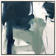 Bold expressive abstract framed canvas in a square timber frame