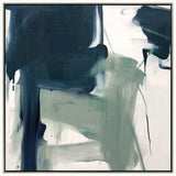 Bold expressive abstract framed canvas in a square timber frame