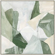 Soft abstract in blush pink and mauve tones on a square painted panel framed on timber