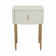 Repentance Creek Industrial Bedside Table, White and Gold