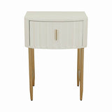 Repentance Creek Industrial Bedside Table, White and Gold