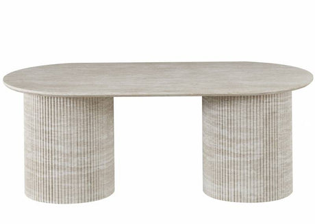 Humevale travertine MDF coffee table in a modern living room