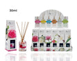 Wollombi mini reed diffuser 30ml in assorted fragrances, bulk 72 pack of compact glass home diffusers