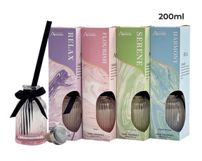 Broke wellness fragrance diffuser 200ml in clear glass, bulk 12 pack of assorted aromatherapy reed diffusers
