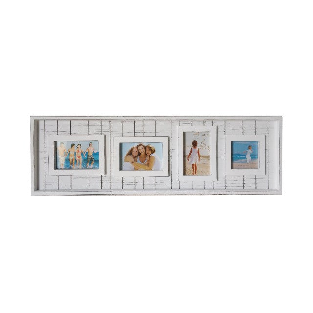 4 Opening Rustic White Photo Frame 65cm