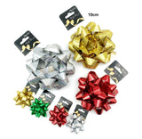 Bulk pack of 24 holographic gift bows in assorted colours, 19 cm shiny polypropylene bows