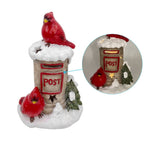 Elegant LED Illuminated Red Bird Mailbox Set