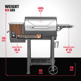 Asmoke AS500N 2 Wood Pellet Grill 8 in 1 in Silver