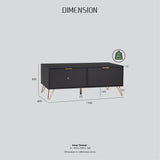 Volos Modern Gold and Black Coffee Table
