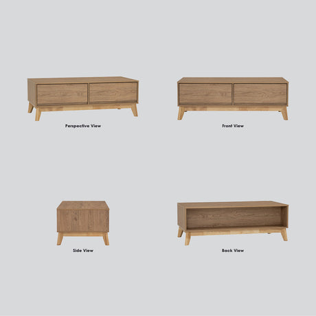 Hirado Solid Wood Coffee Table — Low Profile Modern Centrepiece — Allure Home Collections
