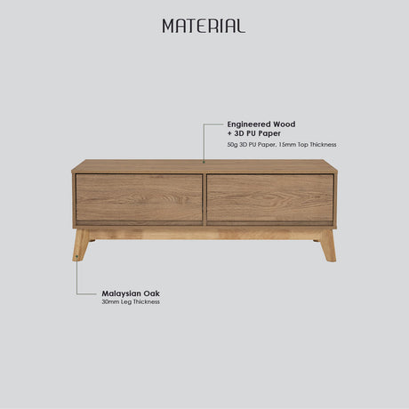 Hirado Solid Wood Coffee Table — Low Profile Modern Centrepiece — Allure Home Collections