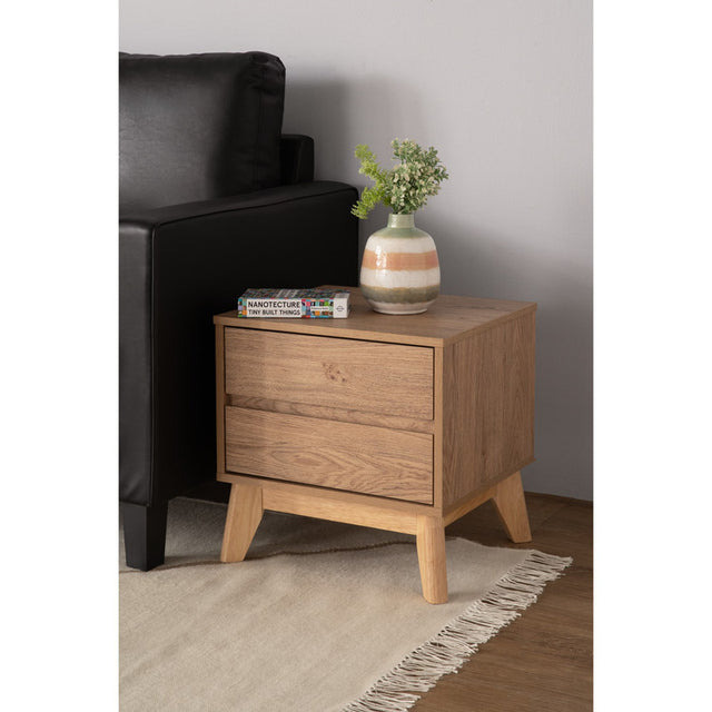 Hirado Bedside Table — Natural and Cocoa — Allure Home Collections