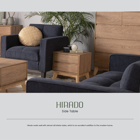 Hirado Bedside Table — Natural and Cocoa — Allure Home Collections