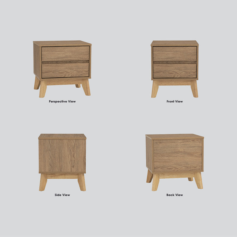 Hirado Bedside Table — Natural and Cocoa — Allure Home Collections