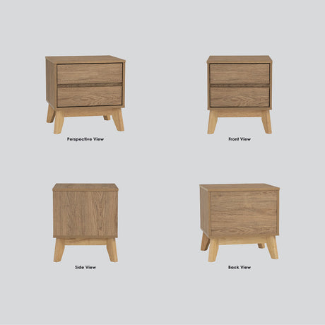 Hirado Bedside Table — Natural and Cocoa — Allure Home Collections