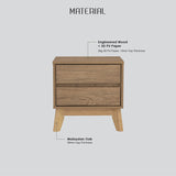 Hirado Bedside Table — Natural and Cocoa — Allure Home Collections