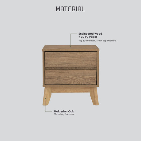 Hirado Bedside Table — Natural and Cocoa — Allure Home Collections