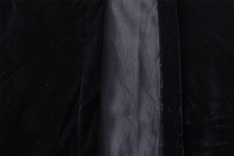 Black Velvet Curtains with Blockout Lining — Pair 600 x 230cm with 4m Blockout — Allure Home Collections