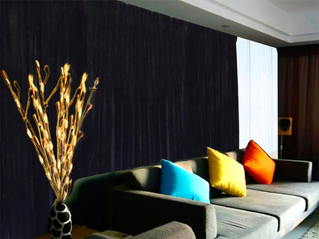 Elegant Black Velvet Pinch Pleat Curtains — Pair 590 x 270cm, Floor Length — Allure Home Collections
